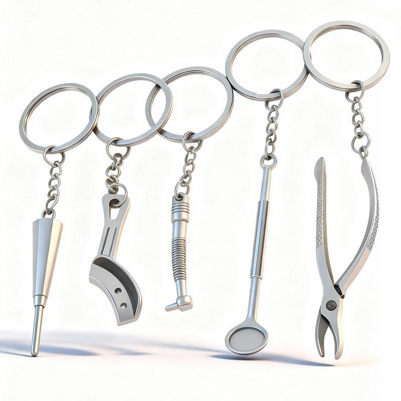 Mini Dental Tools Teeth Keychain Simulation Tooth Key Holder Clinic Promotion Gift