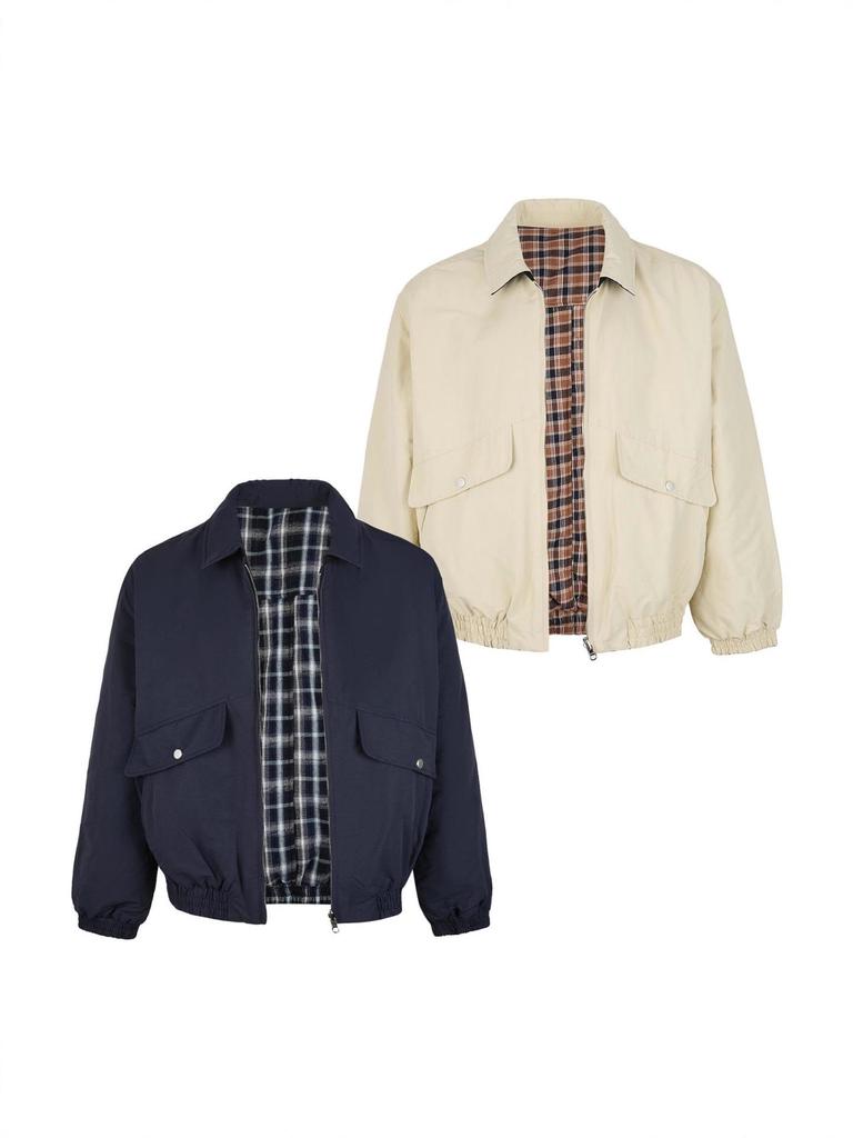 EME Yisheng Yi Ретро Клетчатая Двусторонняя Куртка с Лацканами для Мужчин: Стиль «Старые деньги», Верхняя одежда Осень/Зима