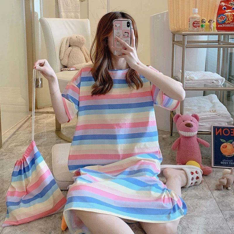 Pajamas Women's Summer Pajamas Short Sleeved Women's Students Cute Large Home Furnishing Set