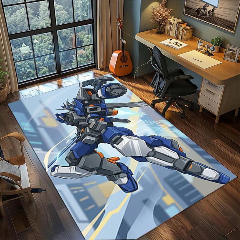 Non Slip Gundam Carpet Large Washable Area Rug for Gamer Room Bedroom Decor