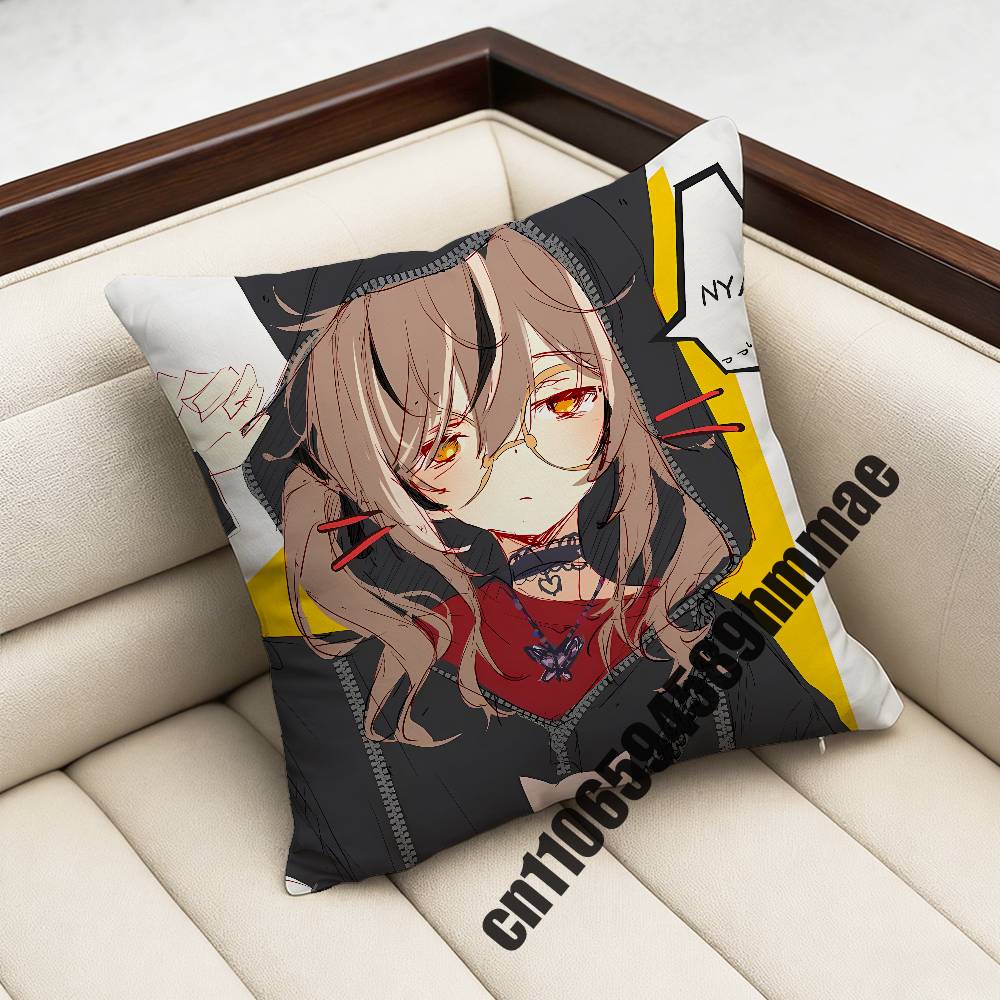 For N-Nanashi Mumei Moom Throw Pillow Case Sham 45X45Cm 35X35Cm Square Bedroom Pillowcase Cushion Cover