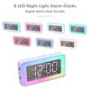 Digital Alarm Clock LED Desktop Clock Large Display USB Powered 8 LED RGB Night Light Electronic Clock for Bedroom