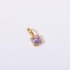 Stainless Steel Square Stone Pendant Colored Zirconia Designer Pendant Necklaces  Jewelry Gift
