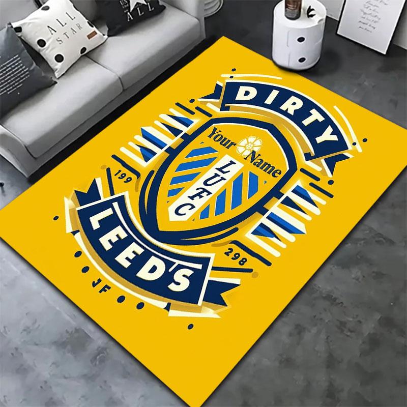 Leeds United Custom Name Carpet Rug for Living Room Bedroom Home Sofa Decoration,Kids play Non-slip Floor Mat