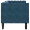 Chesterfield Sofa with Neck Pillows 3 Seater Blue Velvet