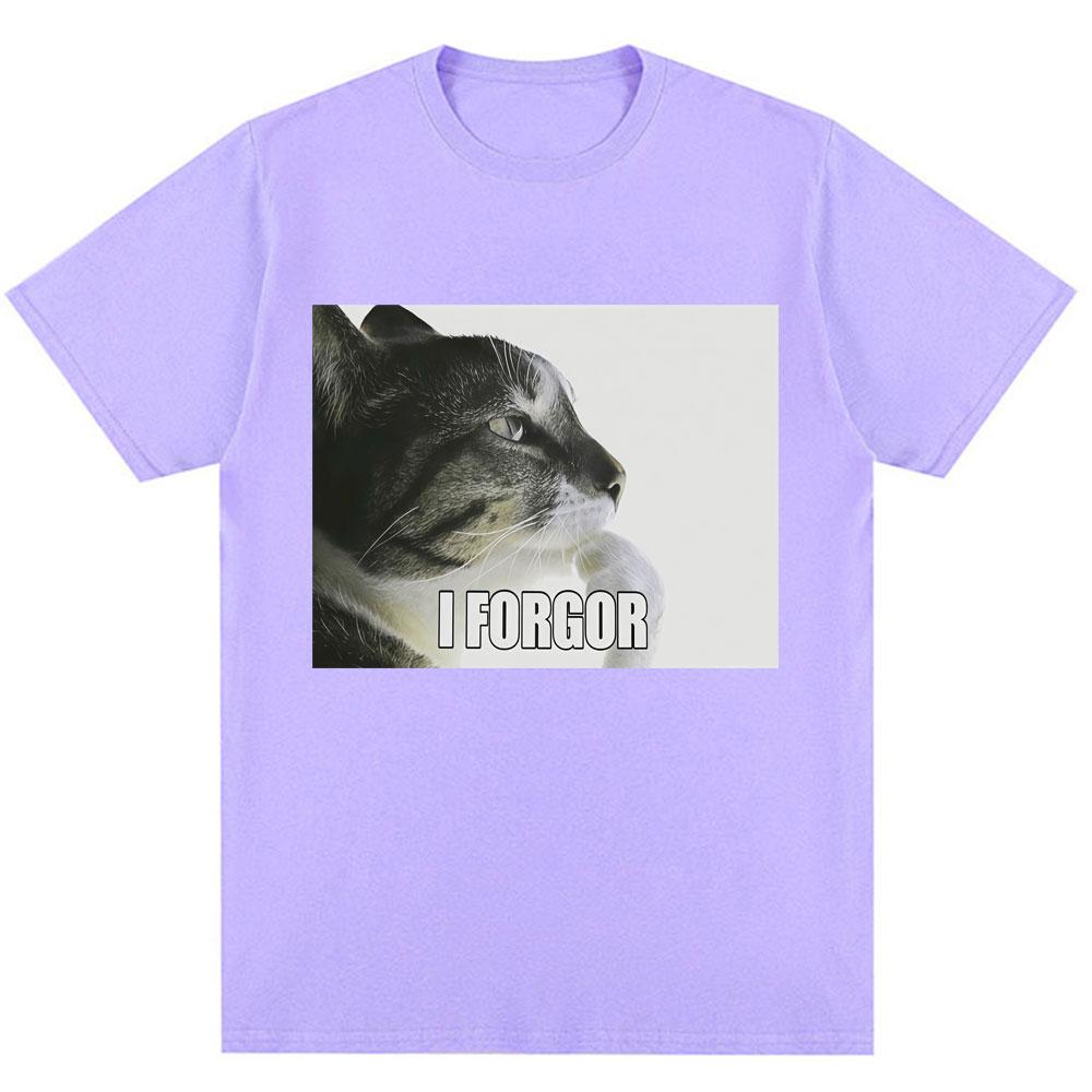 Я Забыл Смешной Мем с Котом Графическая Футболка Мужская Женская Модная Юмор Винтажные Футболки Оверсайз Хлопок Повседневная Футболка Уличная Одежда Подарки