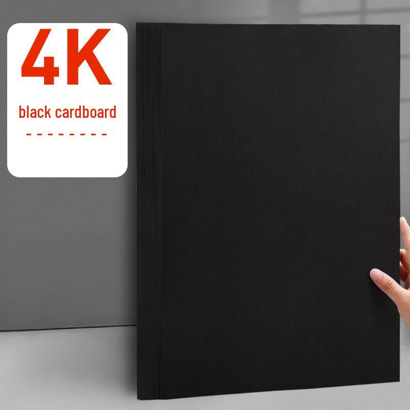 Black & White Card Paper: 8k & 4k Sizes, A4 & A3 Kraft, Thick Sheets for Student Crafts and Projects.