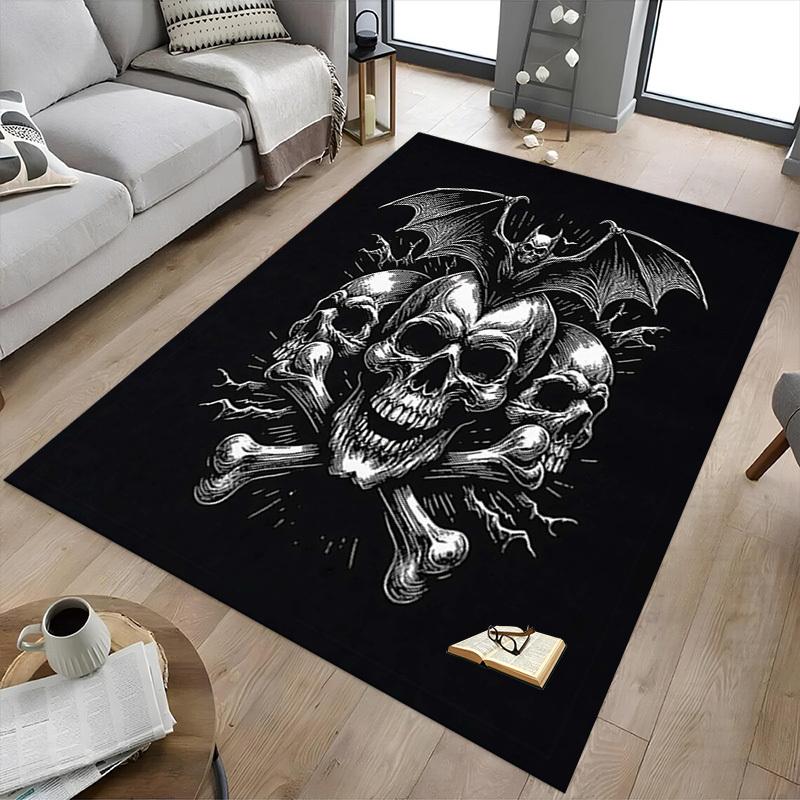 1PC Skull Bat Non-Slip Floor carpet, suitable for Office, bedroomand playrooms. It can also be used as a sofa footrest cover-T71