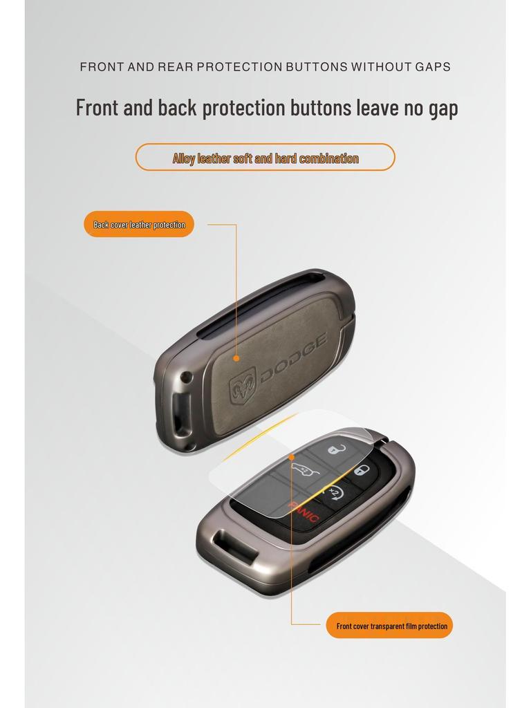 Кейс для ключа Dodge: Металлический защитный чехол и сумка из натуральной кожи для Journey, Caliber, Avenger