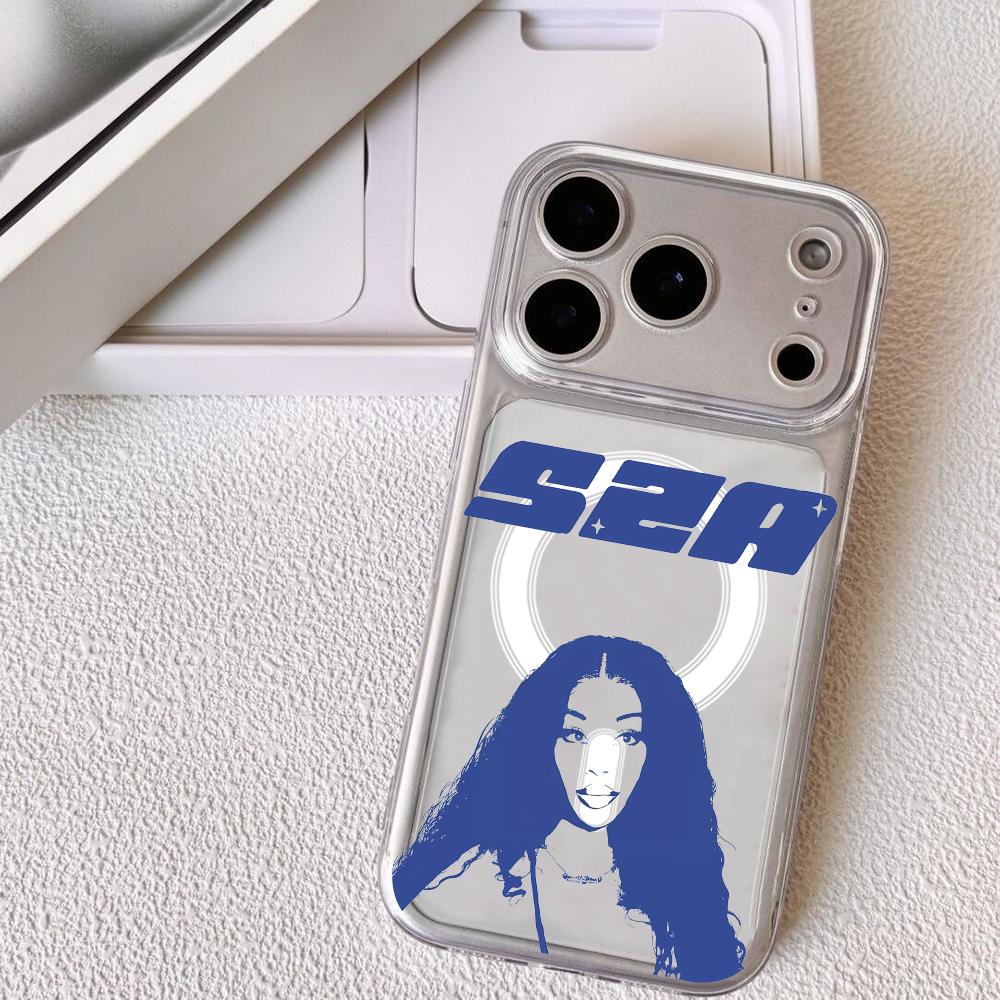 Чехол для телефона Saturn Singer S-SZA для iPhone 17 16 15 14 13 12 Pro Max Plus с магнитным прозрачным чехлом Беспроводная зарядка