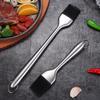 Stainless Steel Basting Brushes Silicone Bristles Oil Brush Heat-Resistant Pastry Brush Outdoor Barbecue Brush Grill Accessories