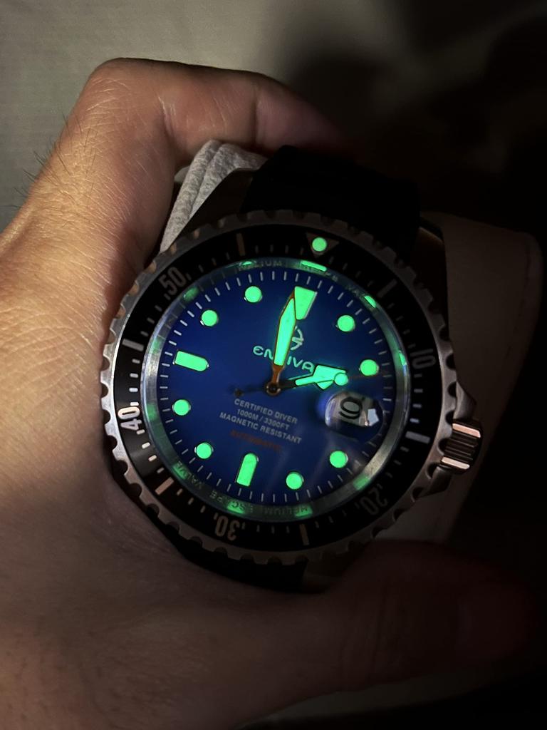 Часы ENRIVA с автоматическим дисплеем даты, водонепроницаемые, 1000 м, NH35, спортивные, для дайвинга, сапфировое стекло, для дайвинга, для мужчин