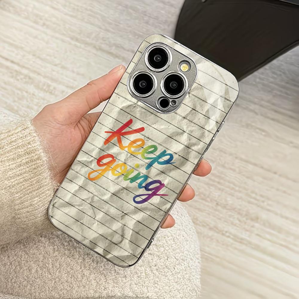 Красочный мотивирующий бумажный чехол для телефона funda iphone для iPhone 17 pro max чехол стекло для iPhone 17 16 15 14 13 pm Pro Plus