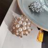 Large Rhinestone Simulated Pearl Snowflake Brooches Christmas Snow Brooch Crystal Pin Women Fashion Jewelry