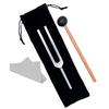 AhhYouMe Tuning Fork Tuner for Stress Chakra with Silver Yoga, Healing, Meditation, Relaxation, Relief, Purification, Tuning, Mallet, 528Hz,