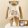 Kids' Double-Layer Dralon Pajama Set Thermal Underwear & Sleepwear Warm Autumn/Winter Base Layer for Boys & Girls