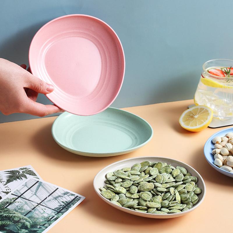 5 шт./компл., посуда из пшеничной соломы, блюдо с костями, домашнее блюдо с костями, стол, тарелка для сортировки мусора, блюдо для закусок с фруктами, блюдо для торта, десертная тарелка