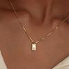 Крошечный квадратный AZ с подвеской в ​​виде алфавита, ожерелье для женщин, цепочка на ключицу, ожерелье из нержавеющей стали с буквенной буквой, воротник, ювелирные изделия
