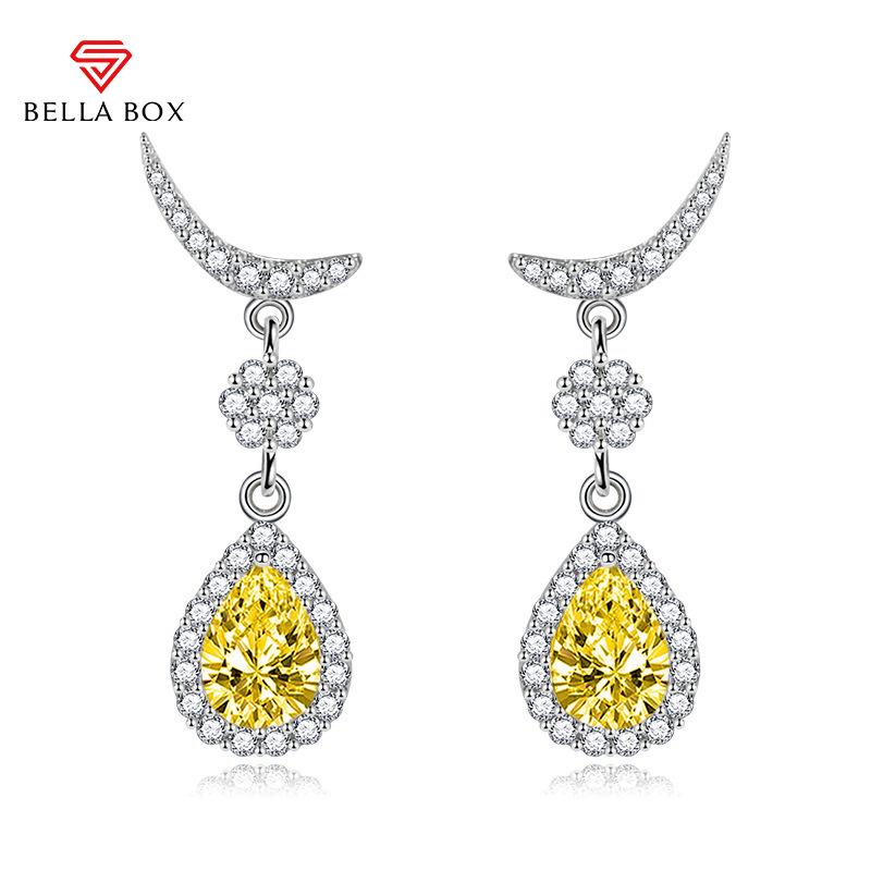 BELLA BOX Fashion Color Series Water Drop Pear Shaped Earrings Lady Wedding Engagement Jewelry Gifts