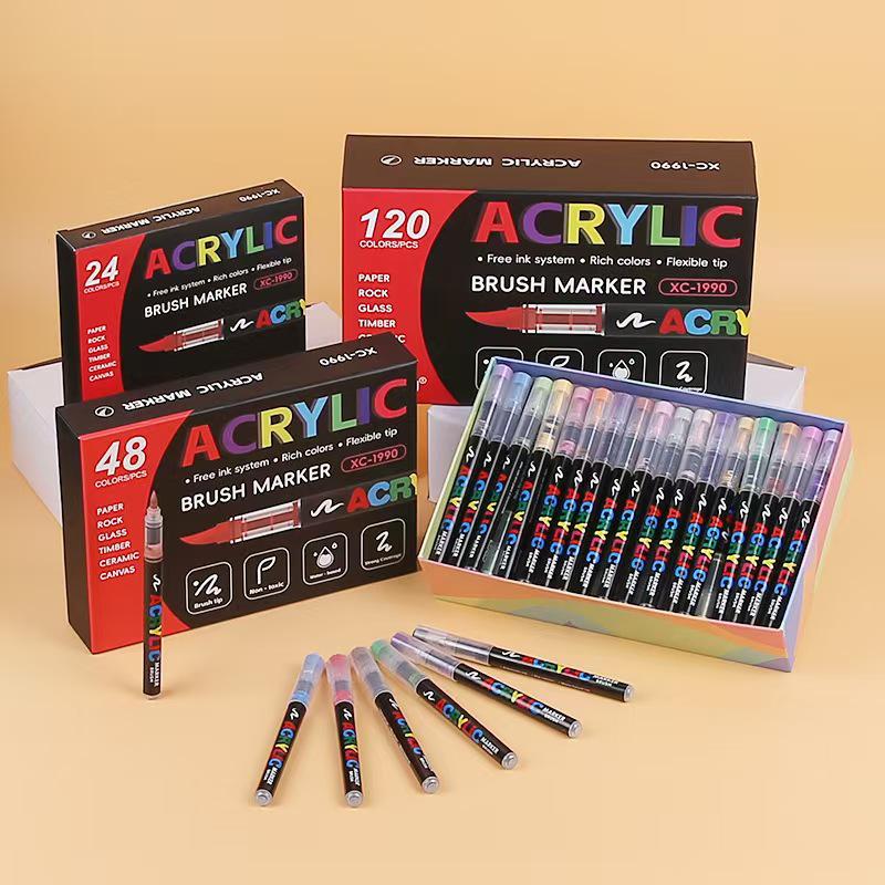 Популярный многоцветный акриловый маркер-ручка с мягким наконечником и высокой укрывистостью для искусства и граффити.