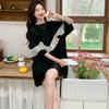 Women Summer Korean Style Black Elegant Mesh Patchwork T-shirts Plus Size Loose Oversized Short Sleeve Tops