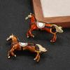 1/2Pcs Vintage Running Horse Brooch Sweater Cardigan Coat Business Suit Animal Lapel Pin Men Women Fashion Jewelry Clothing Accessories