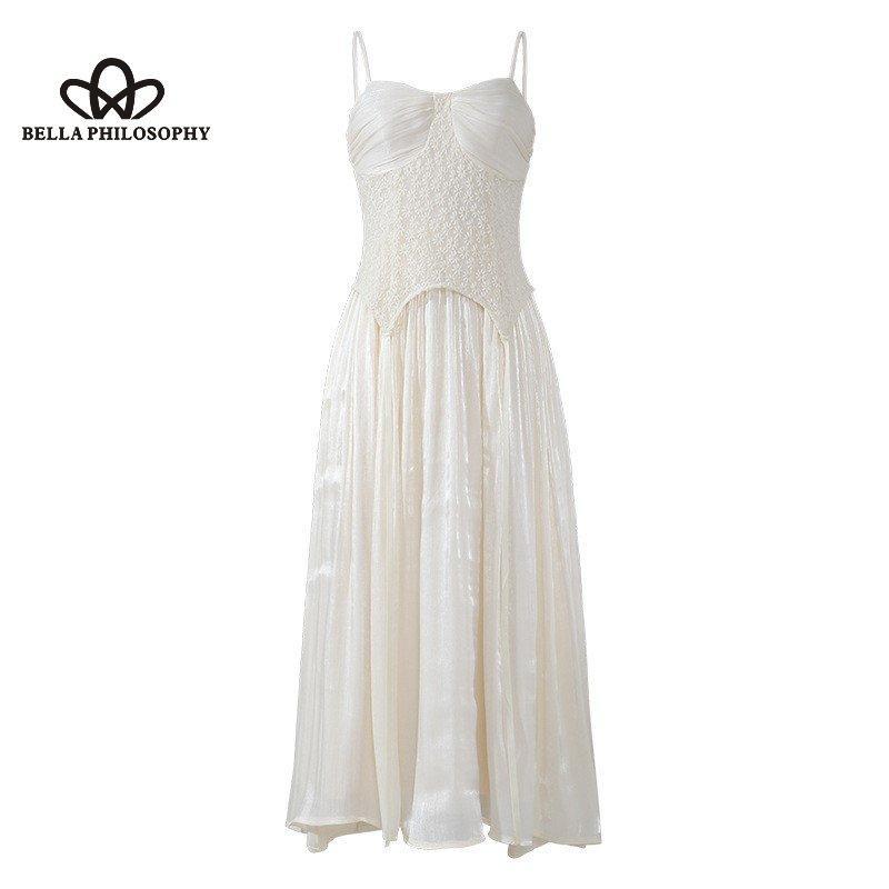 Элегантное кружевное платье на бретельках с русалкой во французском стиле, новое летнее женское элегантное модное повседневное пляжное платье в стиле ретро