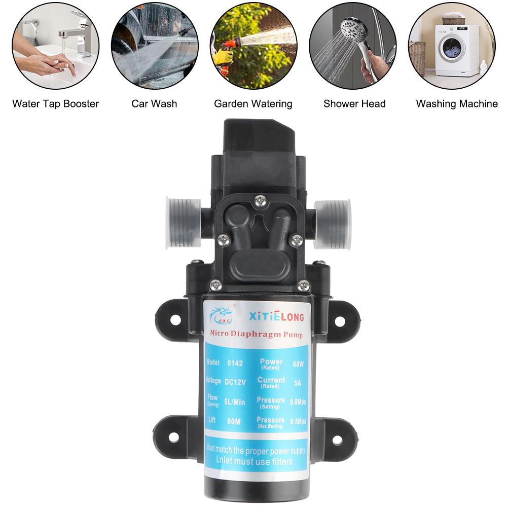 Сельскохозяйственный электрический водяной насос 60 Вт самовсасывающий бустерный насос микровысокого давления мембранный 5 л/мин распыление воды мойка автомобиля DC12V