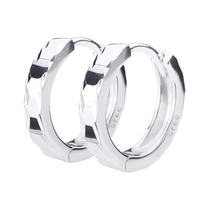 LOKUMI earrings made in Japan silver 925 With engraving texture hoop hoop earrings sterling silver silver925 catchless plane Small size Smaller ring