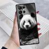 Мультяшный аниме-панда, милый чехол для телефона Samsung Galaxy S26 S25 S24 S23 S22 S21 S20 Ultra Plus FE 5G, черный, мягкий ТПУ