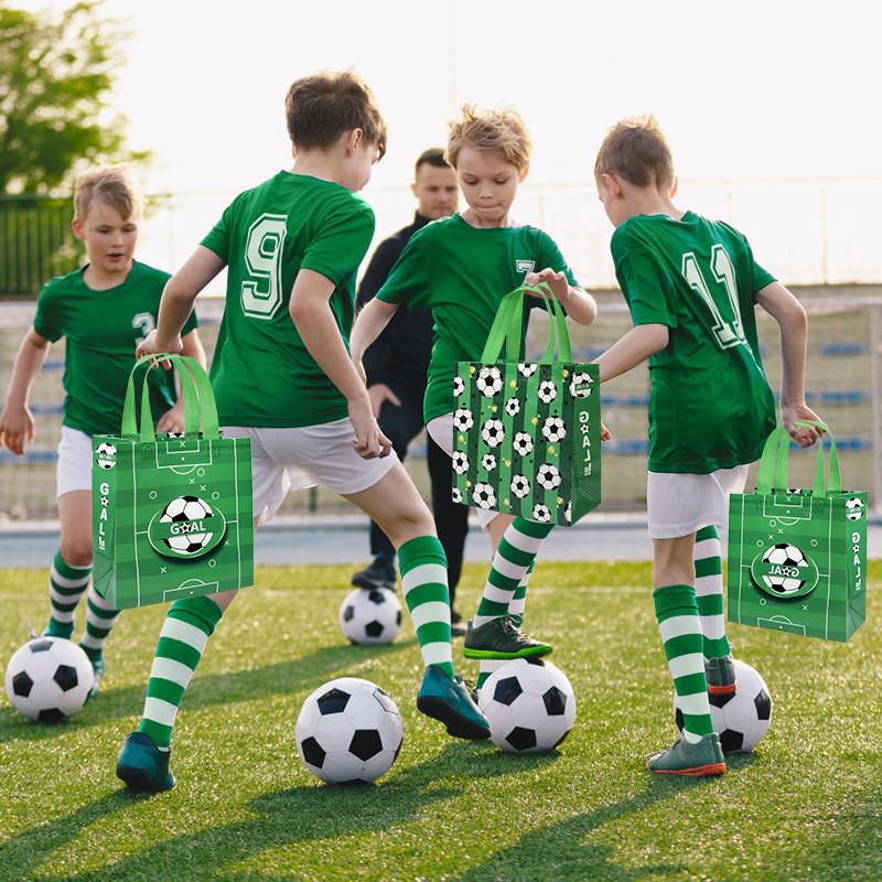 5/10Pcs Soccer Gift Bags Non-Woven Football Shopping Tote Bag Kids Boy Sport Theme Birthday Party Favors for Guest Candy Packing