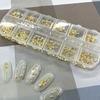 JPAR Resin Art Nail Art Decoration Parts Set Gold Rivet