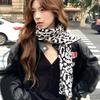 Leopards Print Plush Scarf Soft And Warm Neckerchief Fashionable Winter Scarves Suitable for Skiing and Camping