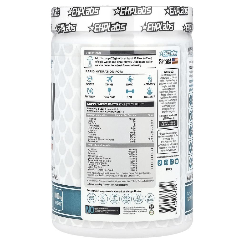 Hydreau Sports Увлажнение, Киви Клубника, 304 г(10.7 унц)