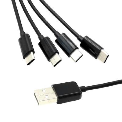 Зарядный кабель Type C 4 в 1 Разработанный USB на USB C Шнур питания для совместимости с несколькими устройствами Длина 0,5 метра