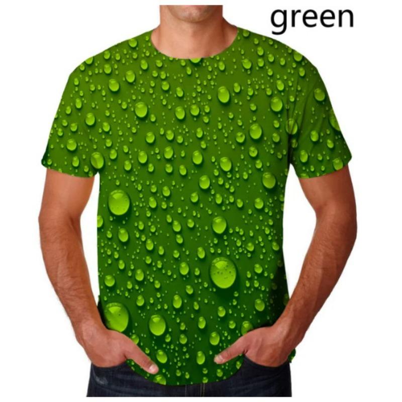Unisex 3D Printed Water Droplet T-shirt Funny Short Sleeved T-shirt