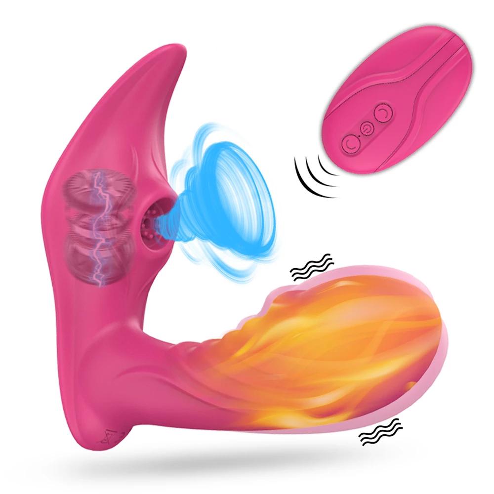 Беспроводной пульт дистанционного управления G Spot Clit Sucker Стимулятор клитора Пары Дилдо Трусики Вибраторы Секс-игрушки Магазин Для Женщин Взрослых 18