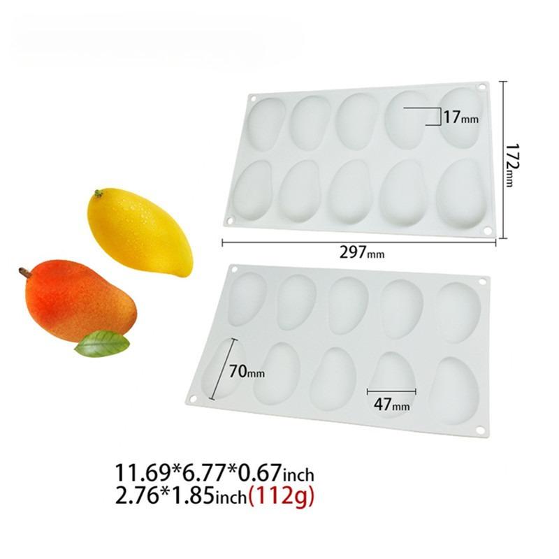 Фруктовая серия Манго Груша Форма для выпечки Муссовый торт Силиконовая форма Десерт Выпечка Антипригарная Прочная Легко моется Французский торт Украшение