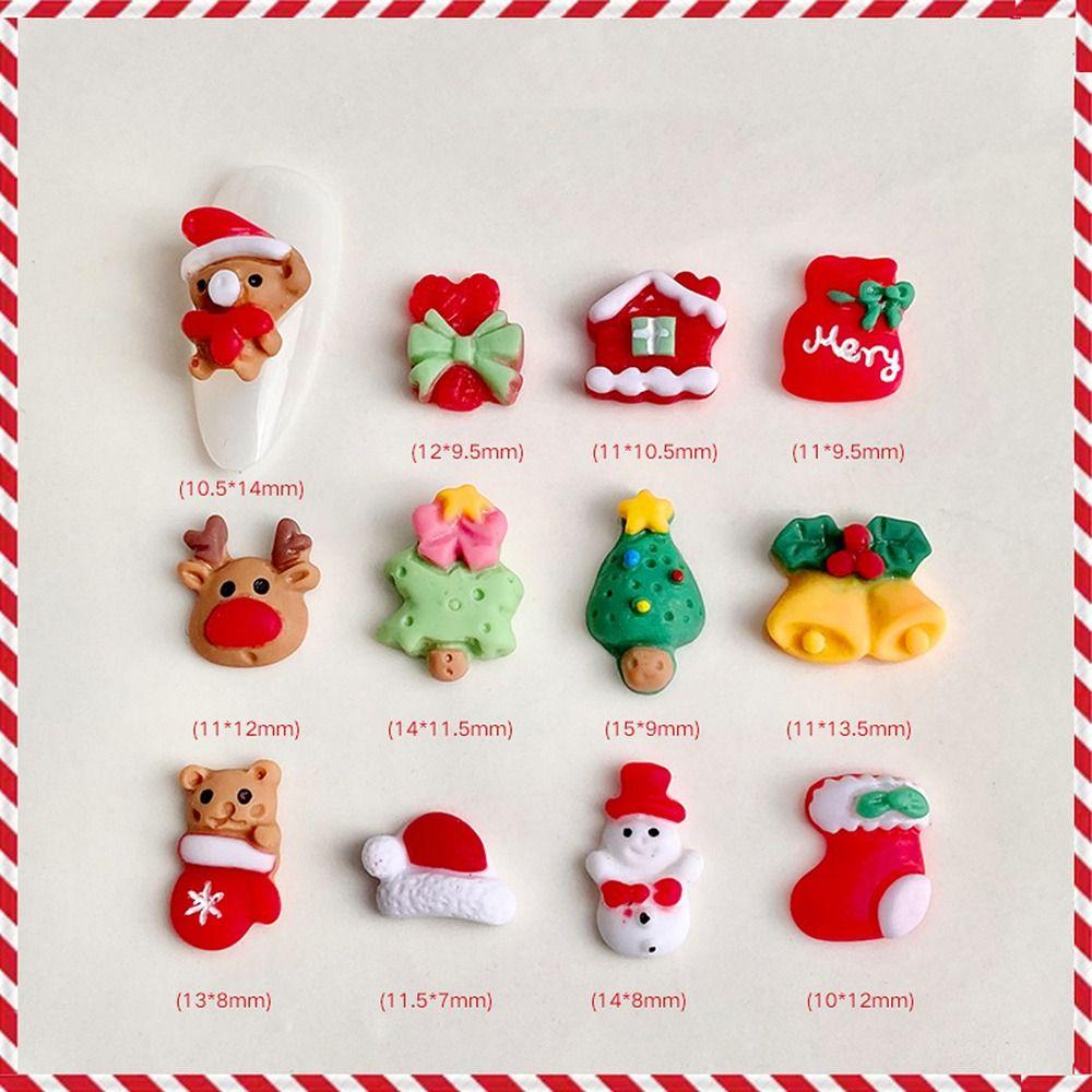 Снеговик DIY Нейл-арт Украшение Санта-Клауса Рождественское Украшение Ногтей Женщины