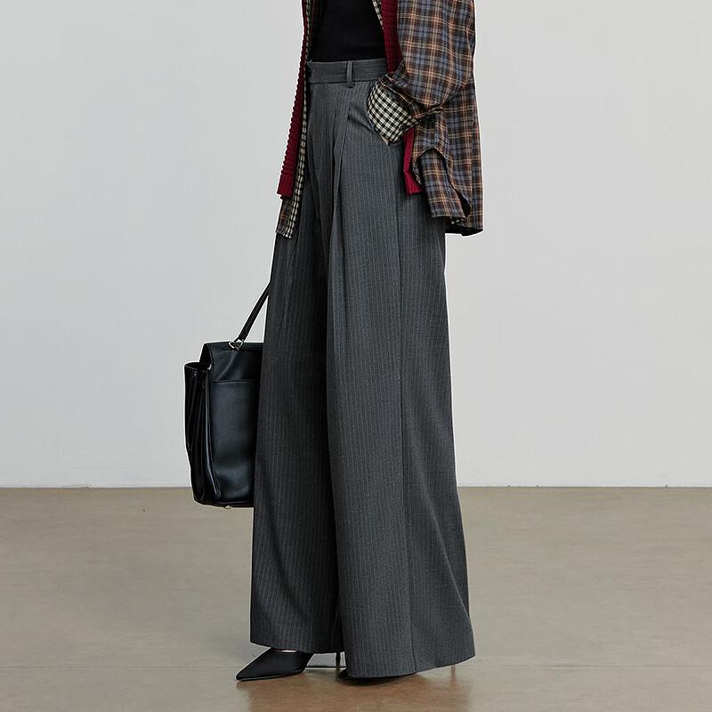 Chuyu Women's High-Waist Striped Wide-Leg Trousers