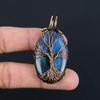 Natural Tree of Life Blue Fire Labradorite Gemstone Pendant | Oxidized Copper Wire Wrapped | Necklace Pendant | Copper Jewelry For Her/him