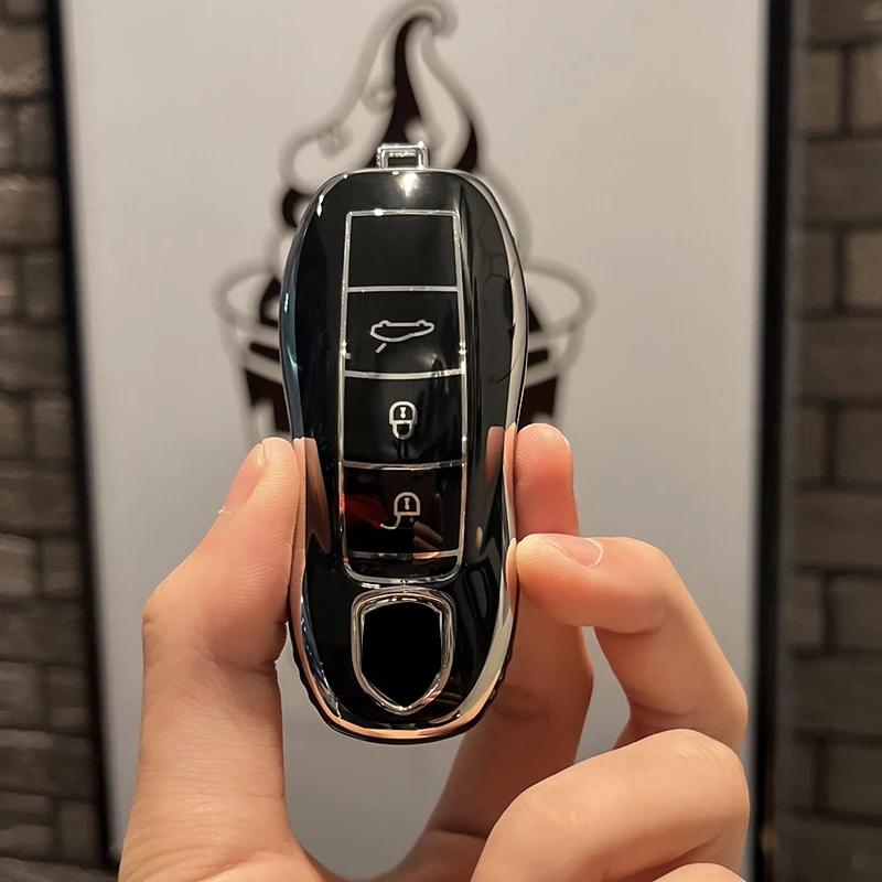 ТПУ Чехол-брелок для автомобильного ключа Для Porsche 718 Cayenne Panamera 911 Macan Чехол для ключей Чехол-брелок Taycan Cayman Boxster