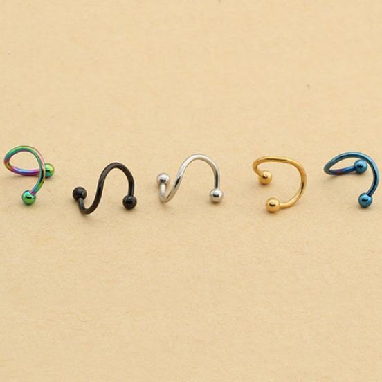 2 шт. спиральное кольцо из нержавеющей стали Twister для губ и носа, пирсинг, ювелирные изделия