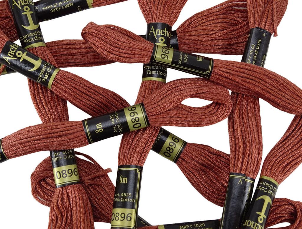 IBA Indianbeautifulart Многожильные хлопковые нитки для ручной вышивки, упаковка из 25 мотков, темные