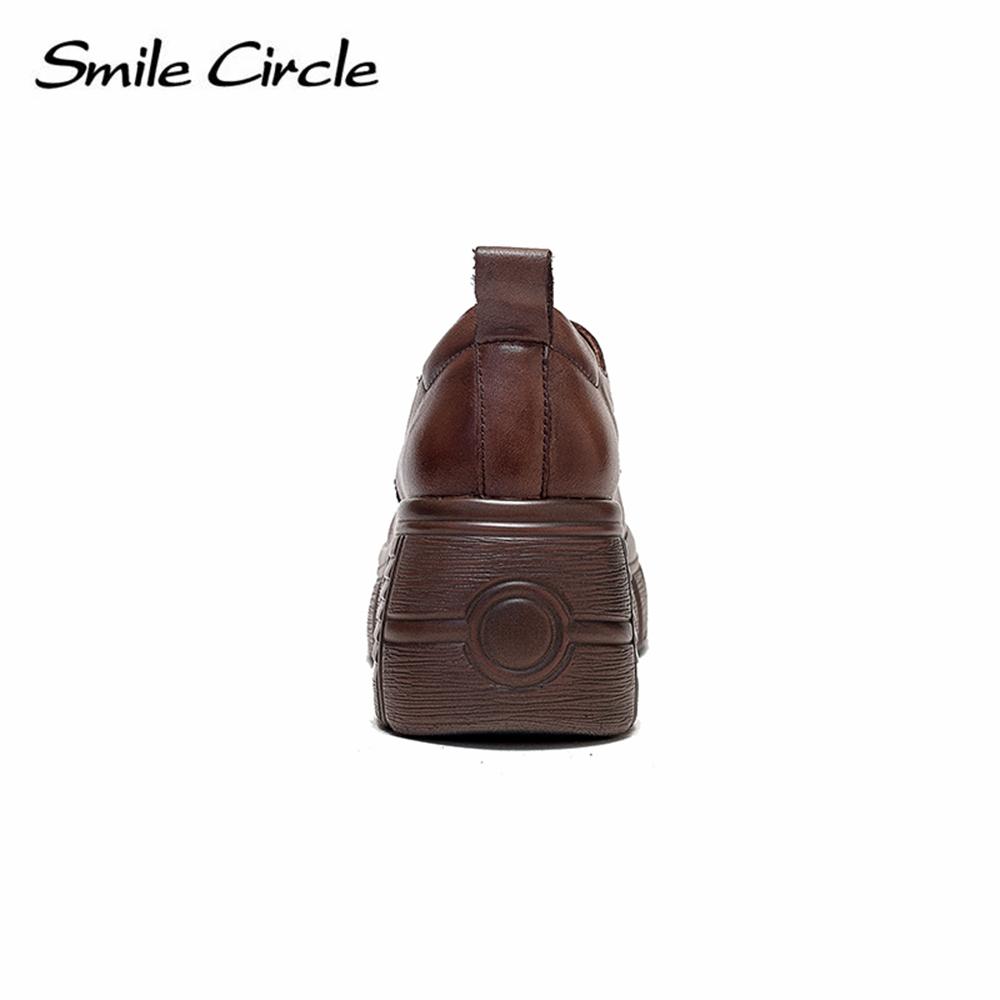 Лоферы из натуральной кожи с низким берцем, туфли на плоской подошве со шнуровкой и толстой подошвой, модный дизайн, повседневная женская обувь