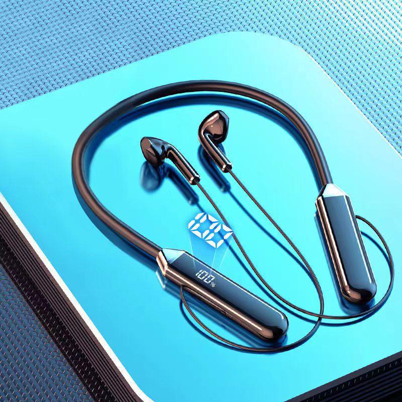 Спортивные Bluetooth-наушники с креплением на шею, долгим временем работы от аккумулятора и цифровым дисплеем