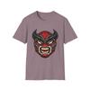 Маска Lucha Libre Лицо с рогами демона Мексиканский рестлинг Унисекс Мягкая футболка