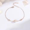 New Small Waist Bracelet Women's Korean Version Ins Rose Bracelet Niche Design Double Ring Girlfriend Hand Jewelry