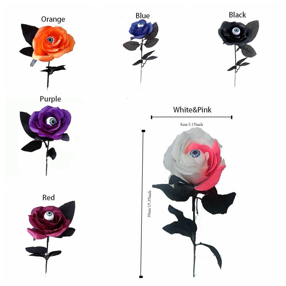 With Eyeball Eyeball Fake Flower Handmade Artificial Black Rose  Cosplay Supplies