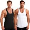 Summer Men's Y-Back Muscle Tank Tops Quick Dry Sleeveless Gym Workout Shirt Bodybuilding Training Fitness Stringer Vest